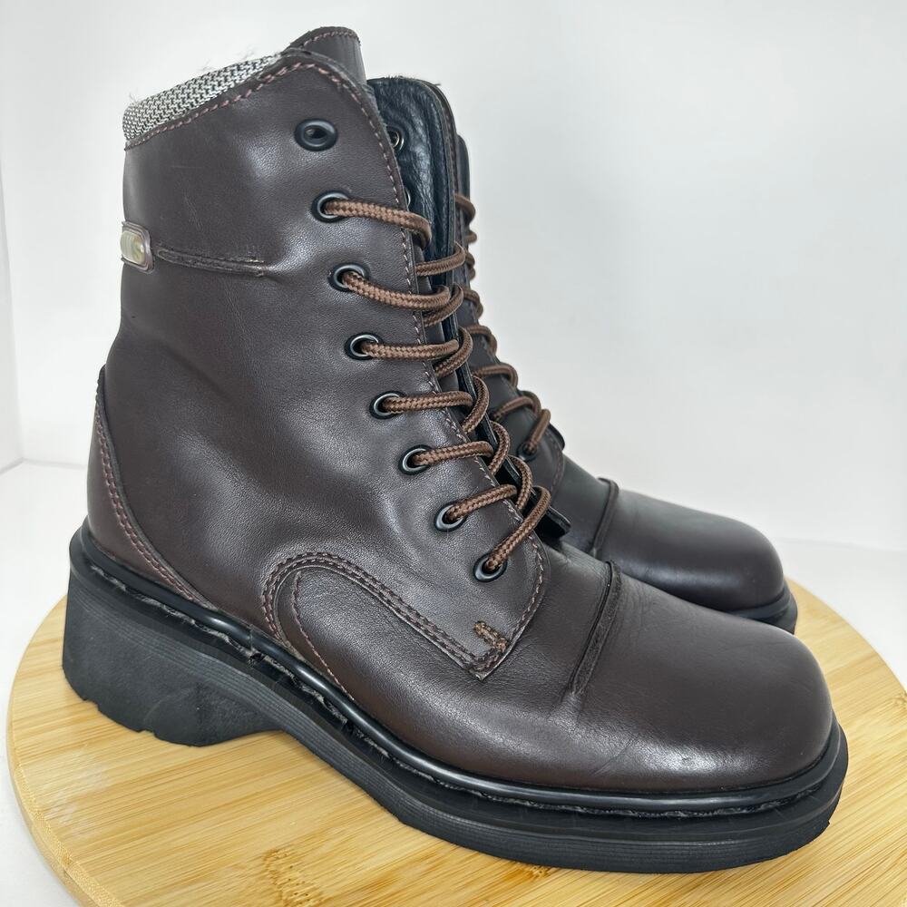 Vintage Dr. Martens 9279 Lace Up Combat Square Toe Boots Made in England Size 5